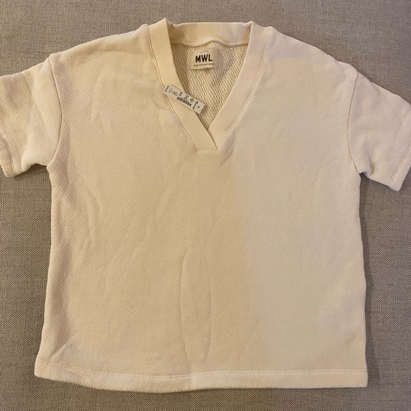 MADEWELL COTTON TERRY V NECK SWEATSHIRT TEE MD302 - Picture 3 of 8